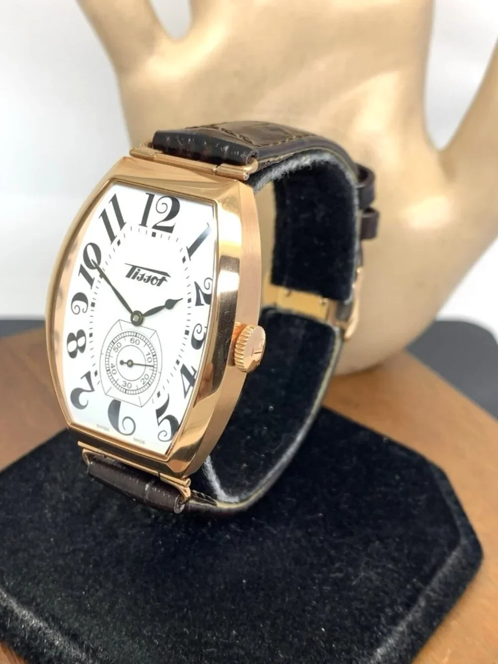 Tissot Heritage Watch T1285053601200 Swiss Hand Wind White Dial Brown Leather